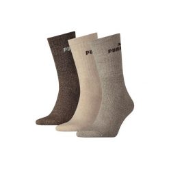 Skarpety Puma Crew 3-Pack 39-42: Wygoda i Zrównoważony Rozwój. Brązowe skarpetki damskie Puma, bez wzorów, z bawełny. Za 137.99 zł.
