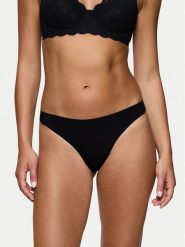 Triumph Stringi Smart Invisible 10222291 Czarny. Czarne stringi Triumph, bez wzorów, z syntetyku. Za 49.99 zł.