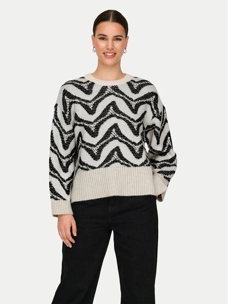 ONLY Sweter Jane 15332157 Beżowy Regular Fit. Brązowe swetry klasyczne damskie Only, xl, z syntetyku, bez kołnierzyka. Za 99.99 zł.