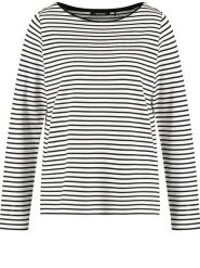 TAIFUN Koszulka w kolorze biało-czarnym rozmiar: 38. Białe koszulki damskie Taifun, bez wzorów, z bawełny, bez kołnierzyka, bez ramiączek. Za 127.35 zł.