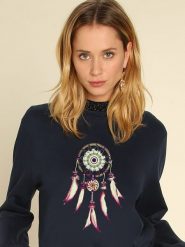 WOOOP Bluza "Dreamcatcher" w kolorze granatowym rozmiar: S. Niebieskie bluzy damskie Wooop, s, bez wzorów, z bawełny, bez kaptura. Za 92.64 zł.