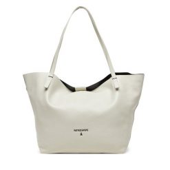 Torebka Patrizia Pepe. Białe shopper bag Patrizia Pepe, bez wzorów, bez dodatków. Za 769.99 zł.