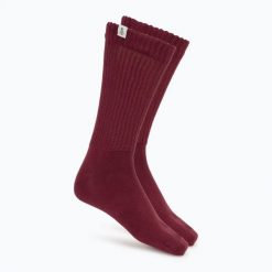Skarpety damskie JOYINME Ground Yourself. Czerwone skarpetki damskie Joy in me, bez wzorów, z bawełny. Za 39.99 zł.
