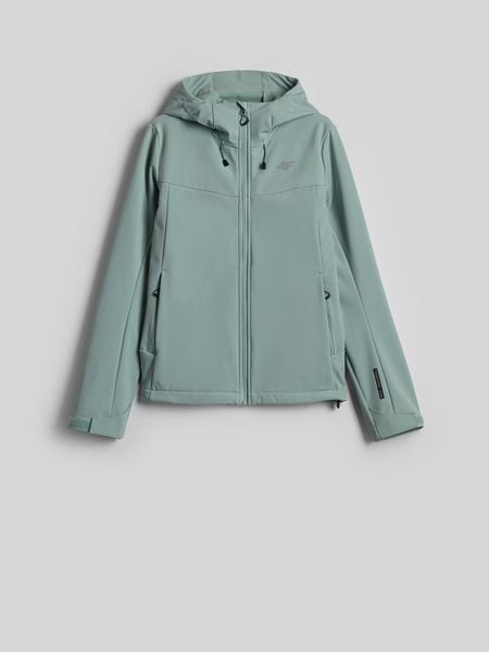 4F Kurtka softshell wiatroodporna membrana 8000 damska - turkusowy L. Niebieskie kurtki damskie 4F, l, bez wzorów, z softshellu, bez kaptura. Za 299.99 zł.