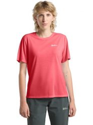 Jack Wolfskin Koszulka funkcyjna "Vonnan" w kolorze różowym rozmiar: XS. Różowe koszulki damskie Jack Wolfskin, xs, bez wzorów, z materiału, bez kołnierzyka, bez ramiączek. Za 92.21 zł.