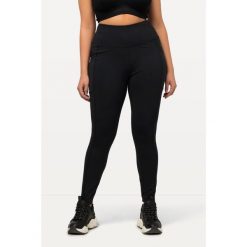 Damskie Legginsy sportowe szybkoschnące bardzo elastyczne. Czarne legginsy sportowe damskie Ulla Popken, plus size, bez wzorów, z materiału, na jogę i pilates. Za 244.99 zł.