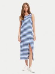 United Colors Of Benetton Sukienka letnia 3W0C5V02F Niebieski Regular Fit. Niebieskie sukienki damskie United Colors Of Benetton, bez wzorów, z bawełny, bez ramiączek. Za 139.99 zł.