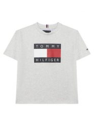 Tommy Hilfiger T-Shirt KB0KB10340 Szary Regular Fit. Szare t-shirty i koszulki chłopięce Tommy Hilfiger, bez wzorów, z bawełny, bez kołnierzyka, bez ramiączek. Za 159.99 zł.