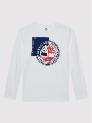 Timberland Bluzka T25T32 D Biały Regular Fit. Białe t-shirty i koszulki chłopięce Timberland, bez wzorów, z bawełny, bez kołnierzyka, bez ramiączek. Za 199.99 zł.