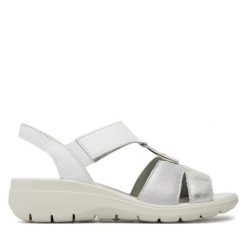 Sandały Imac. Białe sandały damskie Imac, bez wzorów, bez obcasa, na koturnie, bez zapięcia. Za 159.99 zł.