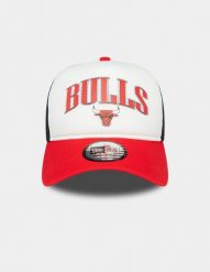 Czapka New Era Chicago Bulls Retro Trucker. Białe czapki z daszkiem damskie New Era, bez wzorów, z materiału. Za 138.65 zł.