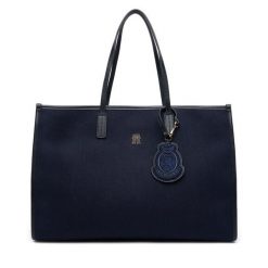 Torebka Tommy Hilfiger. Niebieskie shopper bag Tommy Hilfiger, bez wzorów, bez dodatków. Za 559.99 zł.