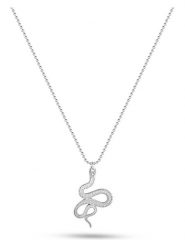 Eclat d'Argent Srebrny naszyjnik z zawieszką - dł. 40 cm rozmiar: onesize. Szare naszyjniki damskie Eclat d'Argent, srebrne. Za 130.99 zł.