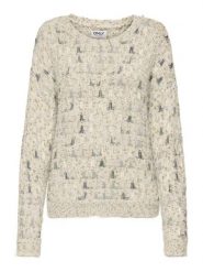 ONLY Sweter w kolorze kremowym rozmiar: M. Brązowe swetry klasyczne damskie Only, m, ze splotem, bez kołnierzyka. Za 122.96 zł.