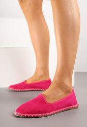 Fuksjowe Espadryle Balerinki z Przeszyciami Firalissea. Czerwone espadryle damskie Renee, bez wzorów, bez obcasa, na obcasie. Za 49.99 zł.