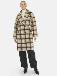 Fuchs Schmitt Płaszcz w kolorze beżowo-czarnym rozmiar: 44. Brązowe płaszcze damskie Fuchs Schmitt, bez wzorów, z wełny, bez kaptura. Za 377.99 zł.