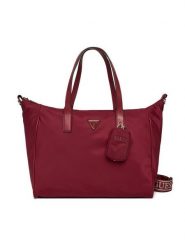 Guess Torebka Follie Travel TWNN96 76017 Czerwony. Czerwone shopper bag Guess, z aplikacjami, z materiału, bez dodatków. Za 639.99 zł.