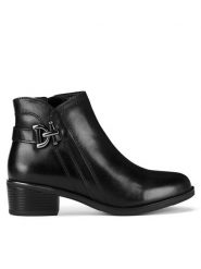 Lasocki Botki RST-GABRIEL-01 Czarny. Czarne botki damskie Lasocki, ze skóry, bez obcasa, na słupku, bez zapięcia. Za 259.99 zł.