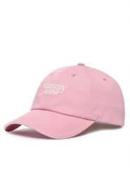 Tommy Jeans Czapka z daszkiem Script AW0AW18973 Różowy jasny. Czerwone czapki z daszkiem damskie Tommy Jeans, bez wzorów, z bawełny. Za 149.99 zł.