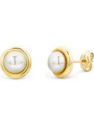 Revoni Złote kolczyki-wkrętki z perłami rozmiar: onesize. Białe kolczyki damskie Revoni, z perłą, złote. Za 652.99 zł.