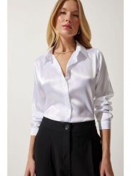 Happiness Istanbul Koszula w kolorze białym rozmiar: 40. Białe koszule damskie Happiness Istanbul, bez wzorów, bez kołnierzyka, bez ramiączek. Za 65.99 zł.