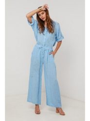 Lin Passion Lniane spodnie w kolorze błękitnym rozmiar: 34/36. Niebieskie spodnie materiałowe damskie Lin Passion, bez wzorów, ze lnu. Za 143.99 zł.