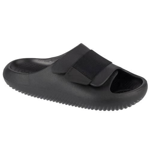 Klapki unisex Crocs 209413001. Czarne klapki damskie Crocs, bez wzorów, z materiału, bez obcasa, bez zapięcia. Za 199.00 zł.
