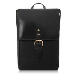 Plecak vintage PAOLO PERUZZI SI-04-BL czarny. Czarne plecaki PAOLO PERUZZI, bez wzorów, z materiału. Za 129.99 zł.
