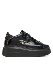 KARL LAGERFELD Sneakersy KL63513E Czarny. Czarne obuwie sportowe damskie KARL LAGERFELD, ze skóry, bez zapięcia. Za 659.99 zł.