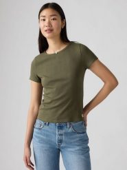 Levi's Koszulka w kolorze khaki rozmiar: L. Brązowe bluzki damskie Levi's, l, bez wzorów, bez kołnierzyka, bez ramiączek. Za 70.90 zł.