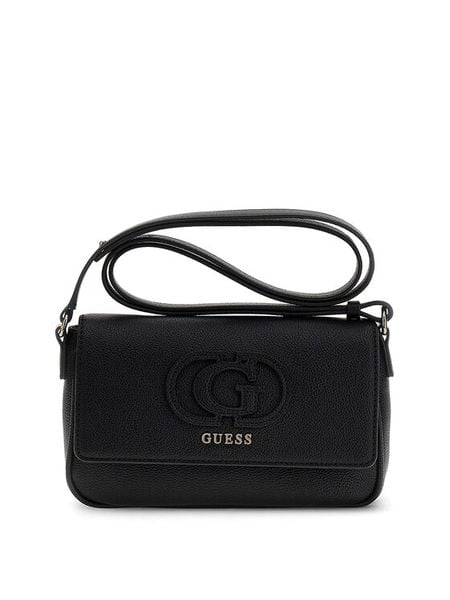 Guess Torebka Isola HWBG99 05210 Czarny. Czarne listonoszki damskie Guess, z aplikacjami, ze skóry, bez dodatków. Za 388.99 zł.