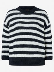 More & More Sweter w kolorze czarno-białym rozmiar: 46. Białe swetry klasyczne damskie More & More, z bawełny, bez kołnierzyka. Za 191.45 zł.
