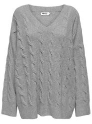 ONLY Sweter w kolorze szarym rozmiar: XS. Szare swetry klasyczne damskie Only, xs, bez kołnierzyka. Za 83.42 zł.