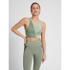 Damski bezszwowy biustonosz sportowy Hummel MT Unite. Niebieskie biustonosze sportowe damskie Hummel, bez wzorów. Za 138.50 zł.
