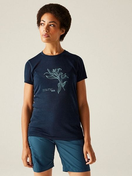 Regatta Koszulka funkcyjna "Escade" w kolorze granatowym rozmiar: 40. Niebieskie koszulki damskie Regatta, bez wzorów, z materiału, bez kołnierzyka, bez ramiączek. Za 105.14 zł.