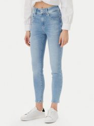 Guess Jeansy W5GA34 D5PY2 Niebieski Skinny Fit. Niebieskie jeansy damskie Guess, z aplikacjami, z bawełny. Za 269.99 zł.