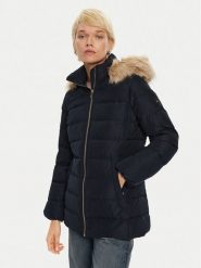 Tommy Hilfiger Kurtka puchowa WW0WW43600 Granatowy Regular Fit. Niebieskie kurtki damskie Tommy Hilfiger, xs, bez wzorów, z puchu, bez kaptura. Za 909.99 zł.