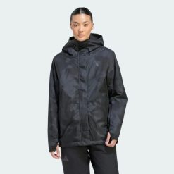 Ocieplana kurtka dwuwarstwowa Terrex Multi CLIMAPROOF. Czarne kurtki damskie Adidas, na zimę, l, bez wzorów, z elastanu, bez kaptura. Za 1,079.00 zł.