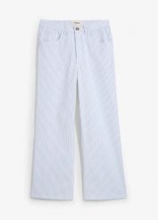 Dżinsy Wide Leg, high waist, cropped. Białe jeansy damskie bonprix, z podwyższonym stanem. Za 117.99 zł.