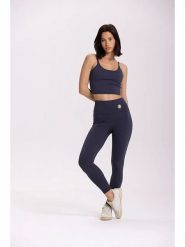 Onamaste Legginsy sportowe "Deb" w kolorze granatowym rozmiar: L/XL. Niebieskie legginsy sportowe damskie Onamaste, l, bez wzorów, z materiału, z podwyższonym stanem, outdoorowe. Za 144.92 zł.