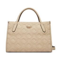 Torebka Guess. Brązowe kuferki damskie Guess, z aplikacjami, bez dodatków. Za 679.99 zł.