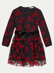 Original Marines Sukienka codzienna DEA3653F Czarny Regular Fit. Czarne sukienki dziewczęce Original Marines, bez wzorów, z syntetyku, bez ramiączek, proste. Za 149.99 zł.