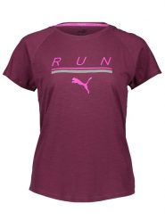 Puma Koszulka funkcyjna "Run" w kolorze bordowym rozmiar: S. Czerwone koszulki damskie Puma, s, bez wzorów, bez kołnierzyka, bez ramiączek. Za 74.63 zł.