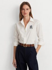 Lauren Ralph Lauren Koszula 200932538001 Biały Straight Fit. Białe koszule damskie Lauren Ralph Lauren, xxl, bez wzorów, z bawełny, bez kołnierzyka, bez ramiączek. Za 439.99 zł.