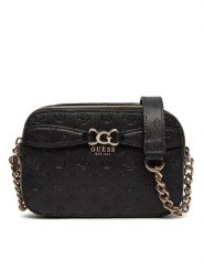 Guess Torebka Arlena Logo (PG) HWPG93 36140 Czarny. Czarne listonoszki damskie Guess, z aplikacjami, ze skóry, bez dodatków. Za 529.99 zł.