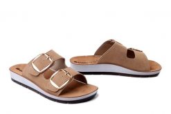 INBLU CP-61 026 piaskowy, klapki damskie. Brązowe klapki damskie Inblu, bez wzorów, bez obcasa, bez zapięcia. Za 86.99 zł.