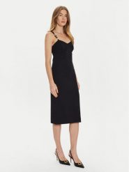 TWINSET Sukienka koktajlowa 242TP3181 Czarny Slim Fit. Czarne sukienki damskie Twinset, bez wzorów, z syntetyku, wizytowe, bez ramiączek. Za 619.99 zł.