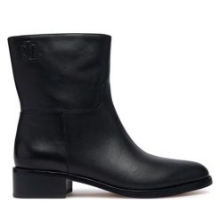 Botki LAUREN RALPH LAUREN. Czarne botki damskie Lauren Ralph Lauren, bez obcasa, na płaskiej podeszwie, bez zapięcia. Za 1,199.00 zł.