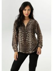 Aniston Bluzka w kolorze brązowo-czarnym rozmiar: 48. Brązowe bluzki damskie Aniston, bez wzorów, bez kołnierzyka, bez ramiączek. Za 82.99 zł.