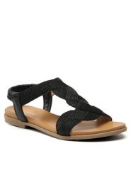Clara Barson Sandały WS120703-01 Czarny. Czarne sandały damskie Clara Barson, bez wzorów, z materiału, bez obcasa, na płaskiej podeszwie, bez zapięcia. Za 79.99 zł.